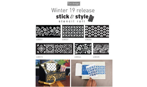 Redesign Stick & Style Stencil - Cornelle Garden 10cm x 15mtrs roll (4" x 15 Yard)