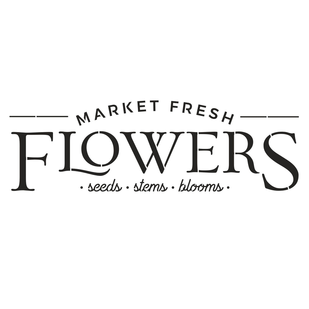 Market Fresh Flowers Stencil